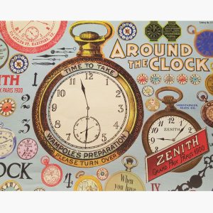 DECORATED WOODEN BOX - CLOCK